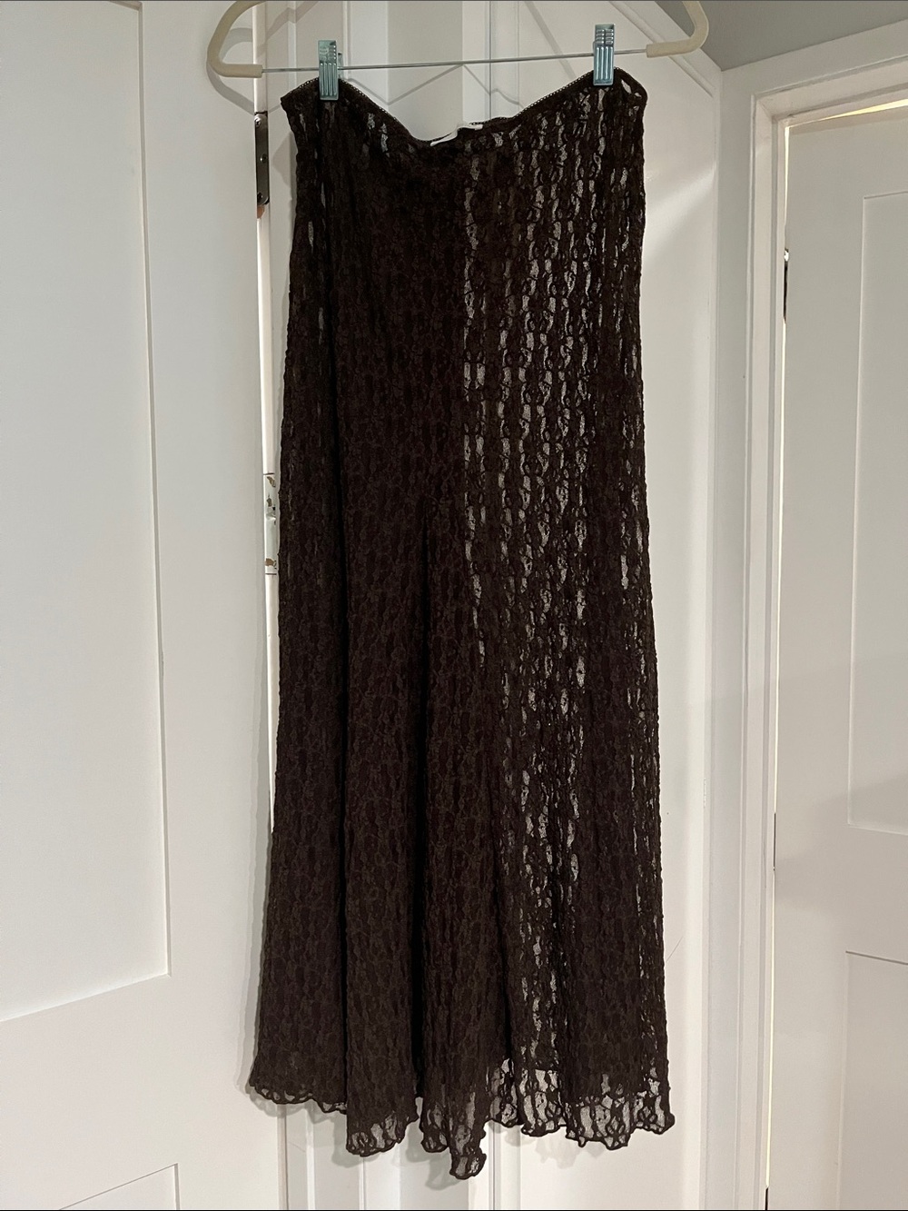 Zara Dark Brown Lace Maxi Skirt